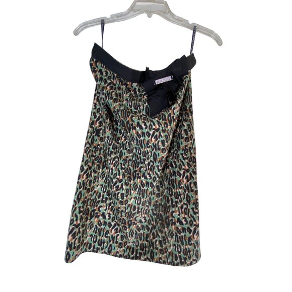 Y2K Army Green & Black Leopard Print Knit PencilSkirt Sweater Large Camo Sexy - Picture 5 of 10